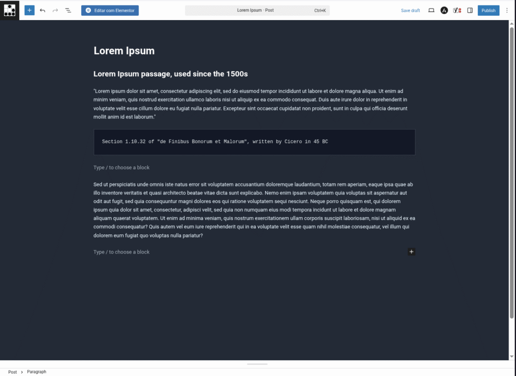 print de tela com fundo de bloco escuro